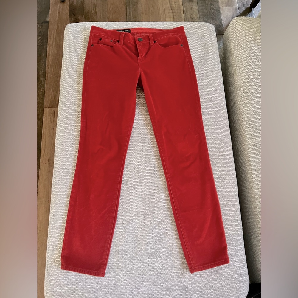 JCREW Toothpick RED pants Size 27